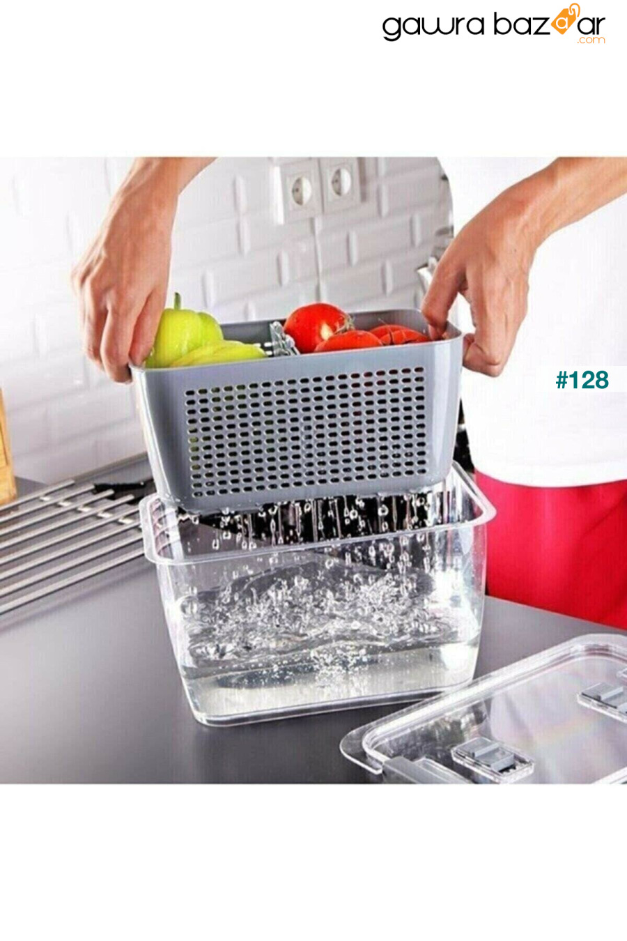 منظم الثلاجة من 3 قطع مع مصفاة داخل الثلاجة (2،5 لتر ، 5 لتر ، 9 لتر) منظم الثلاجة من 3 قطع من لوكس 2،5 5 9 Lossa 4
