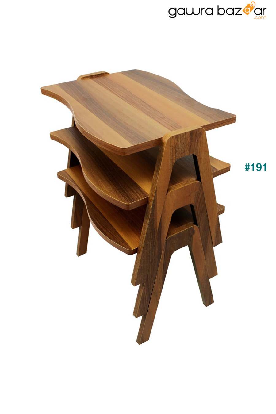 طاولة متداخلة وطاولة مركزية من خشب الجوز والجوز أرجل Pratico 0