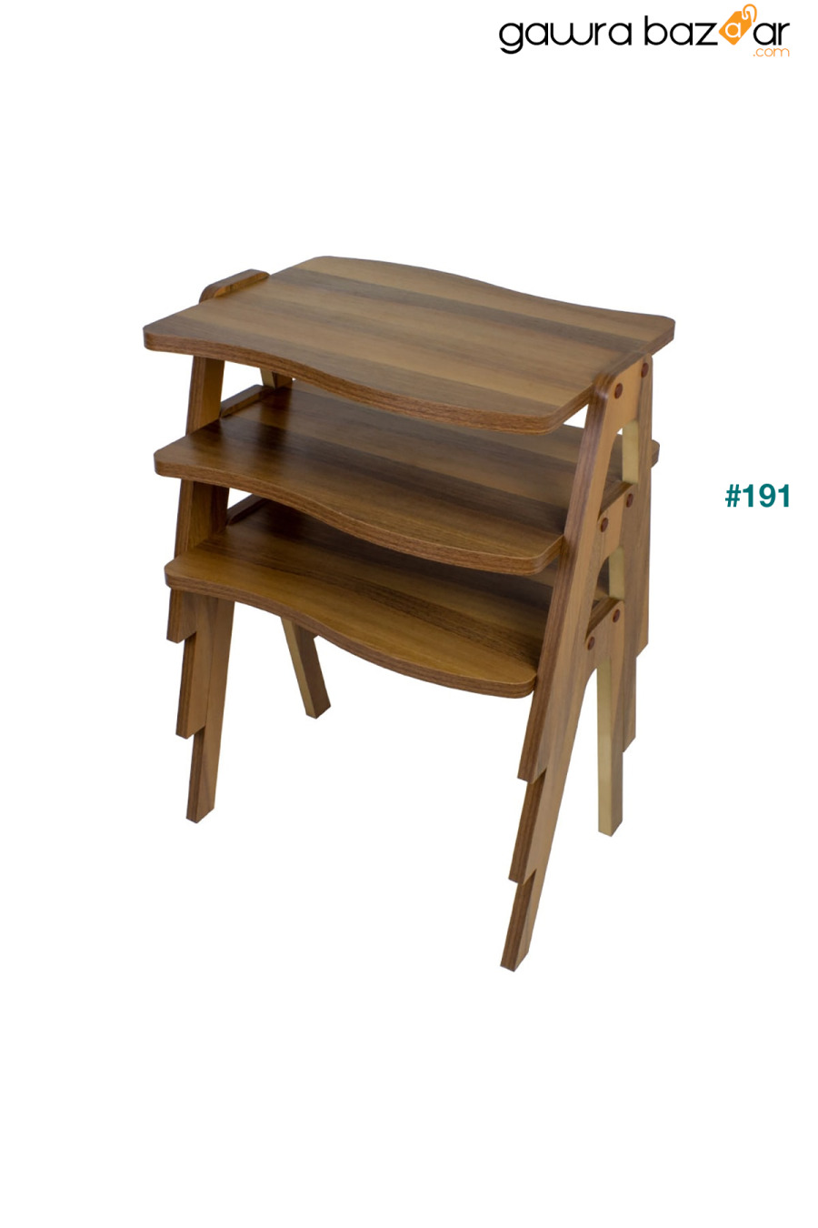 طاولة متداخلة وطاولة مركزية من خشب الجوز والجوز أرجل Pratico 2