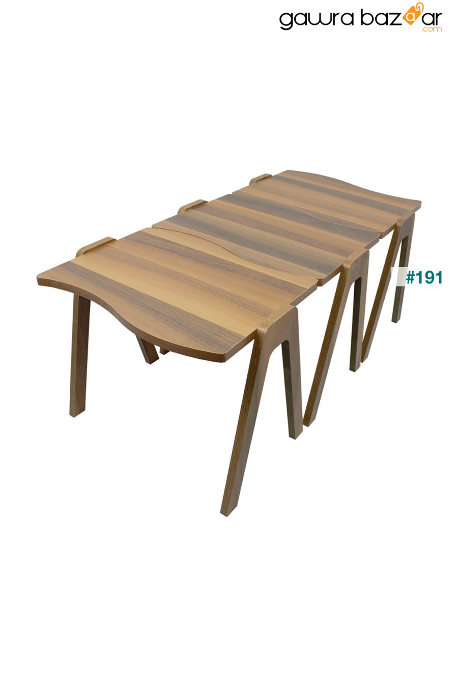طاولة متداخلة وطاولة مركزية من خشب الجوز والجوز أرجل Pratico 1