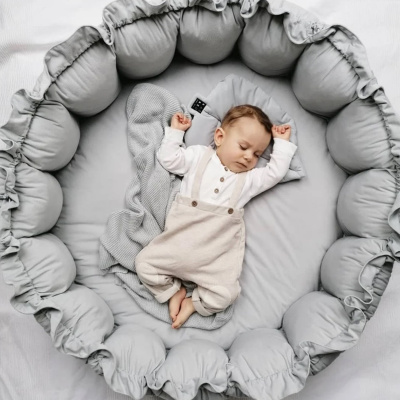 سجادة اللعب الرمادية القابلة للسحب Jaju-babynest Baby Bed Play Nest Baby Nest