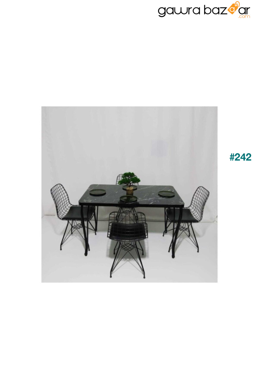 طقم طاولة من 4 كراسي بتصميم رخام 110x70 سم Cosargroup 1