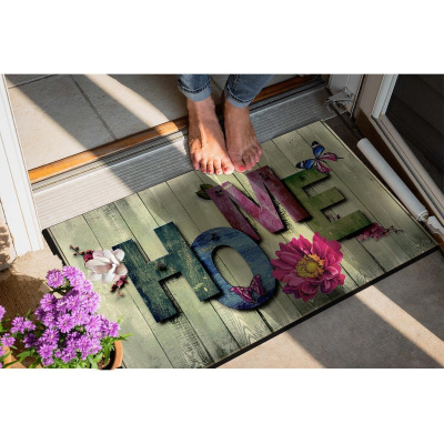 سجادة باب أمامية خشبية ملونة لتزيين المنزل