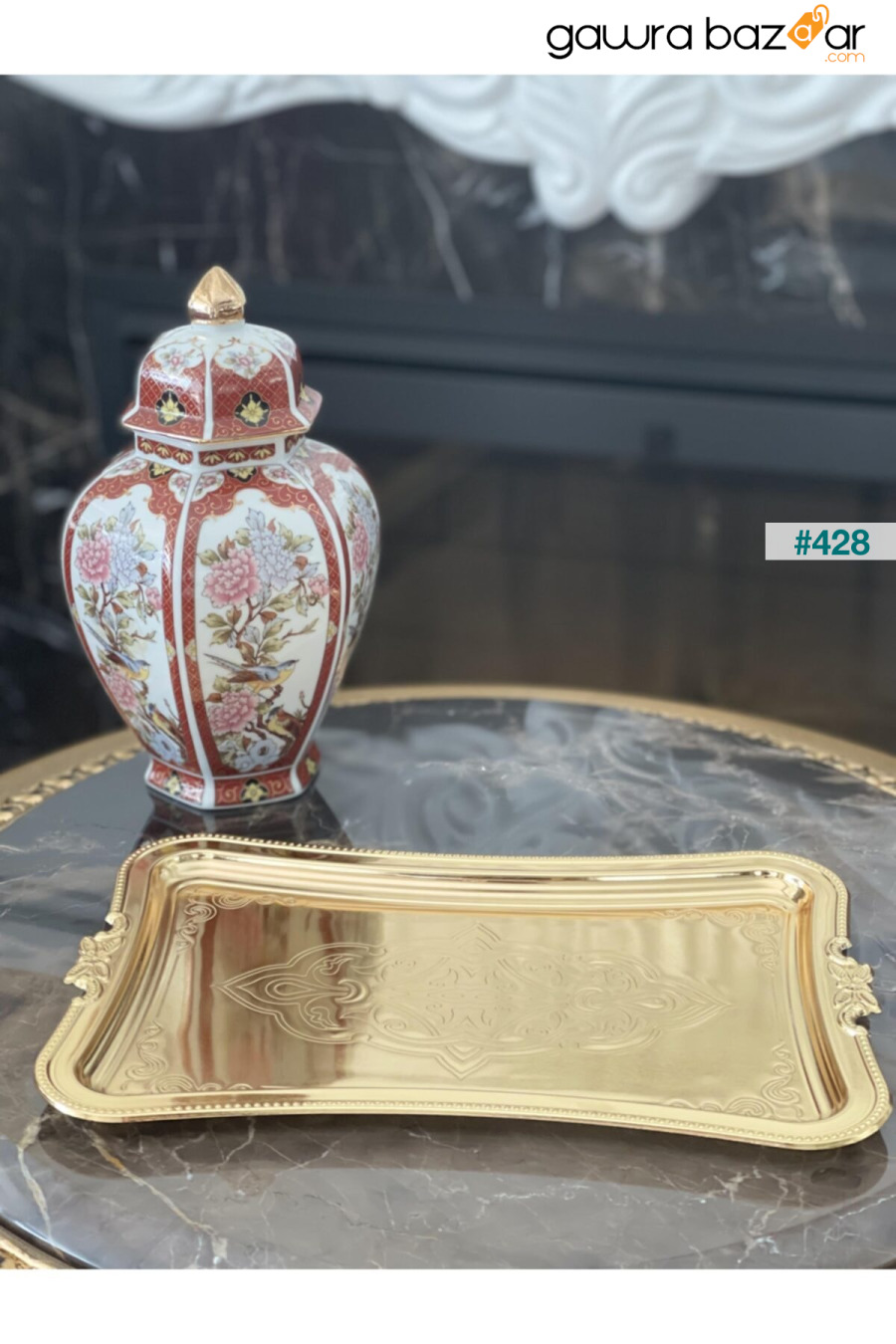 6 قطع قهوة تقدم العريس وصينية الوعد مطلية بالذهب HOMENIVA 1