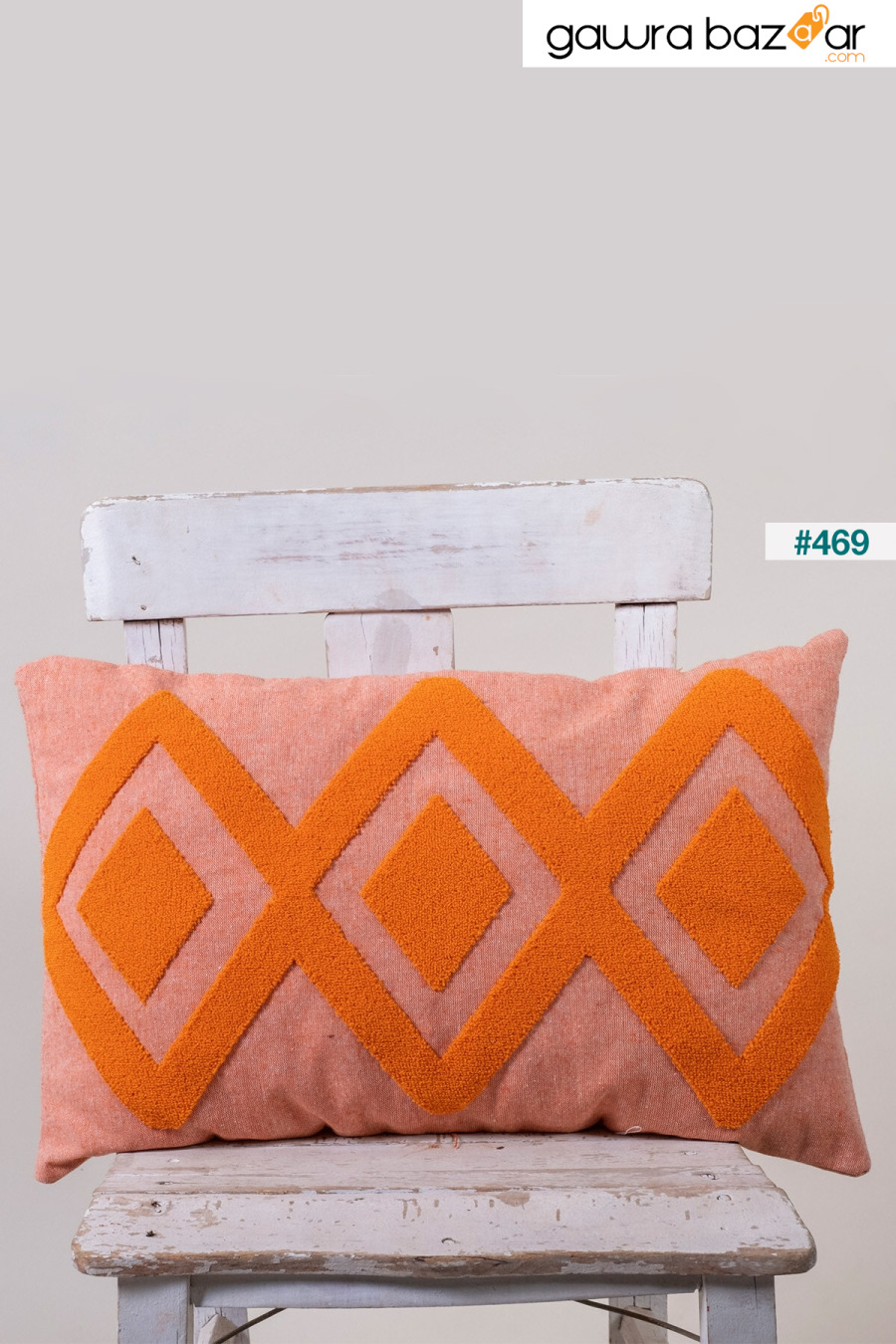 غطاء وسادة مطرز بتصميم خاص من قماش قطني برتقالي مقاس 35x55 سم vivamaison 0