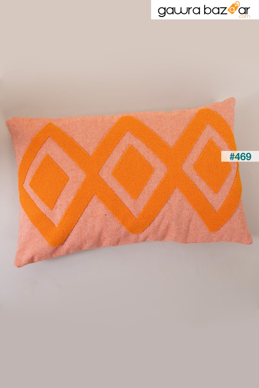 غطاء وسادة مطرز بتصميم خاص من قماش قطني برتقالي مقاس 35x55 سم vivamaison 2