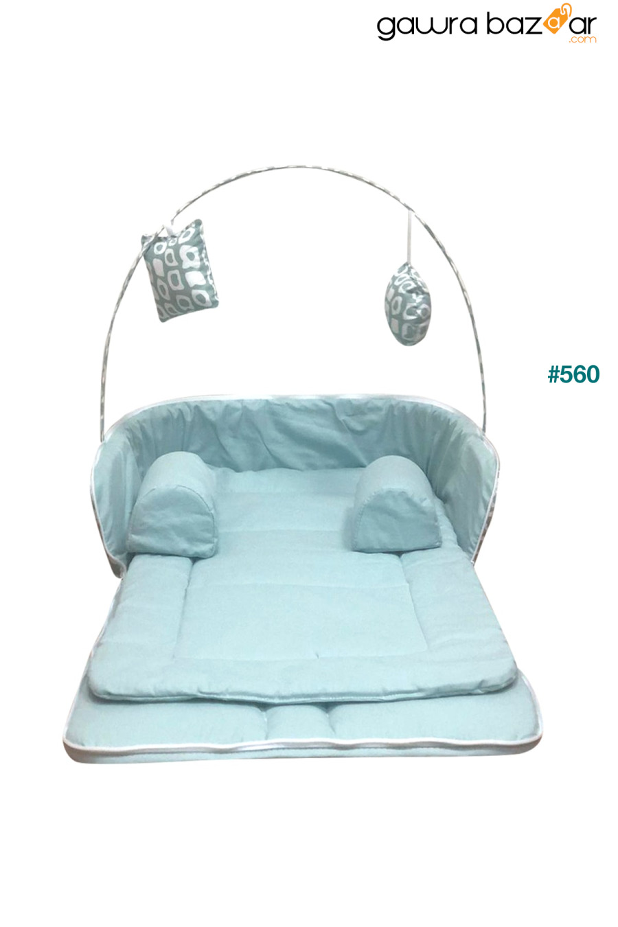 سرير محمول مع ألعاب - أخضر مربع Babyjem 2