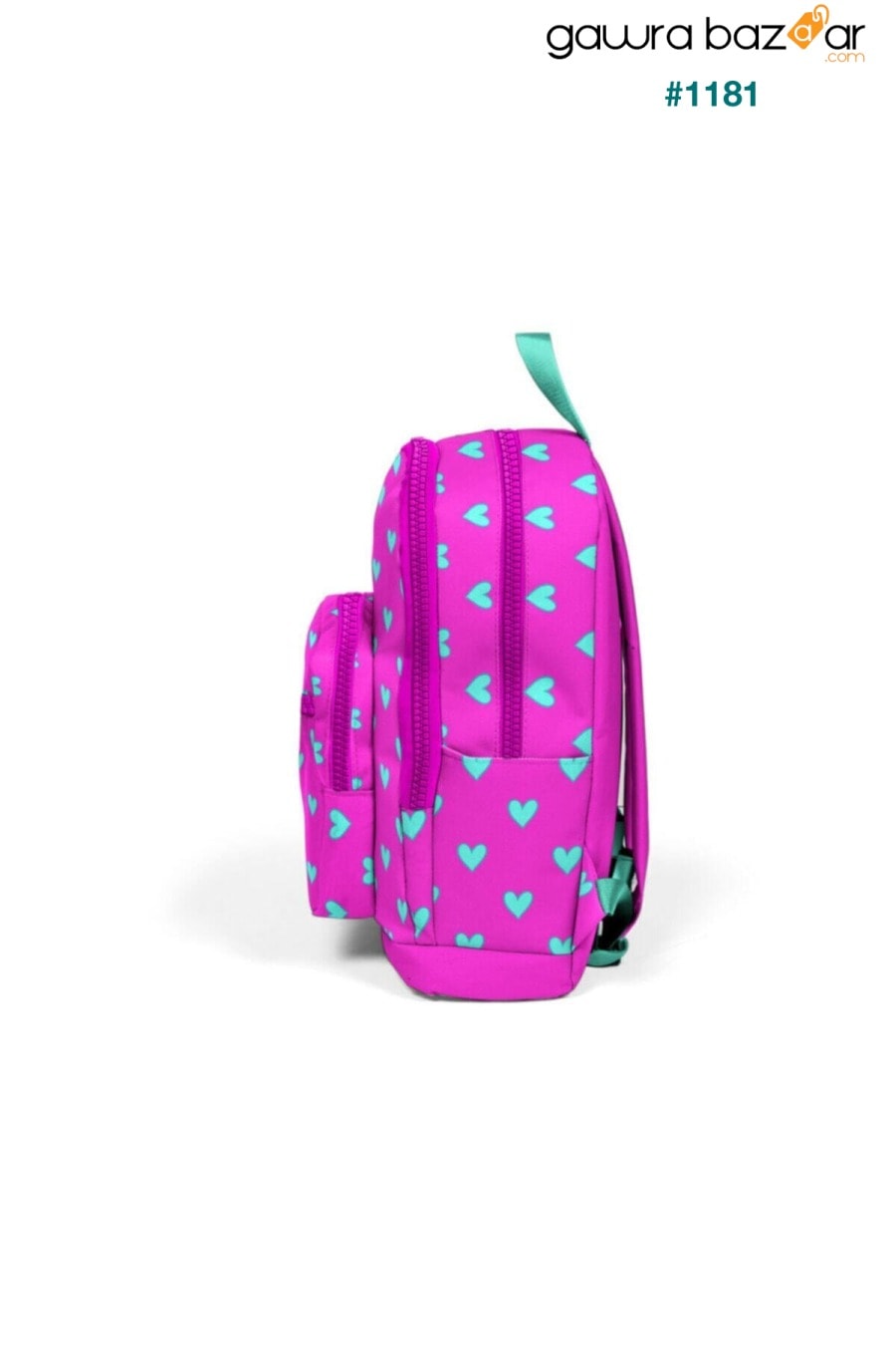 حقيبة ظهر مدرسية للأطفال نيون وردية اللون أخضر على شكل قلب بأربع أقسام 23113 Coral High 2