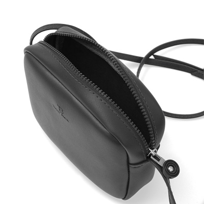 حقيبة كروس أوربان صغيرة سوداء أصلية للسيدات وحقيبة كتف بحزام قابل للتعديل