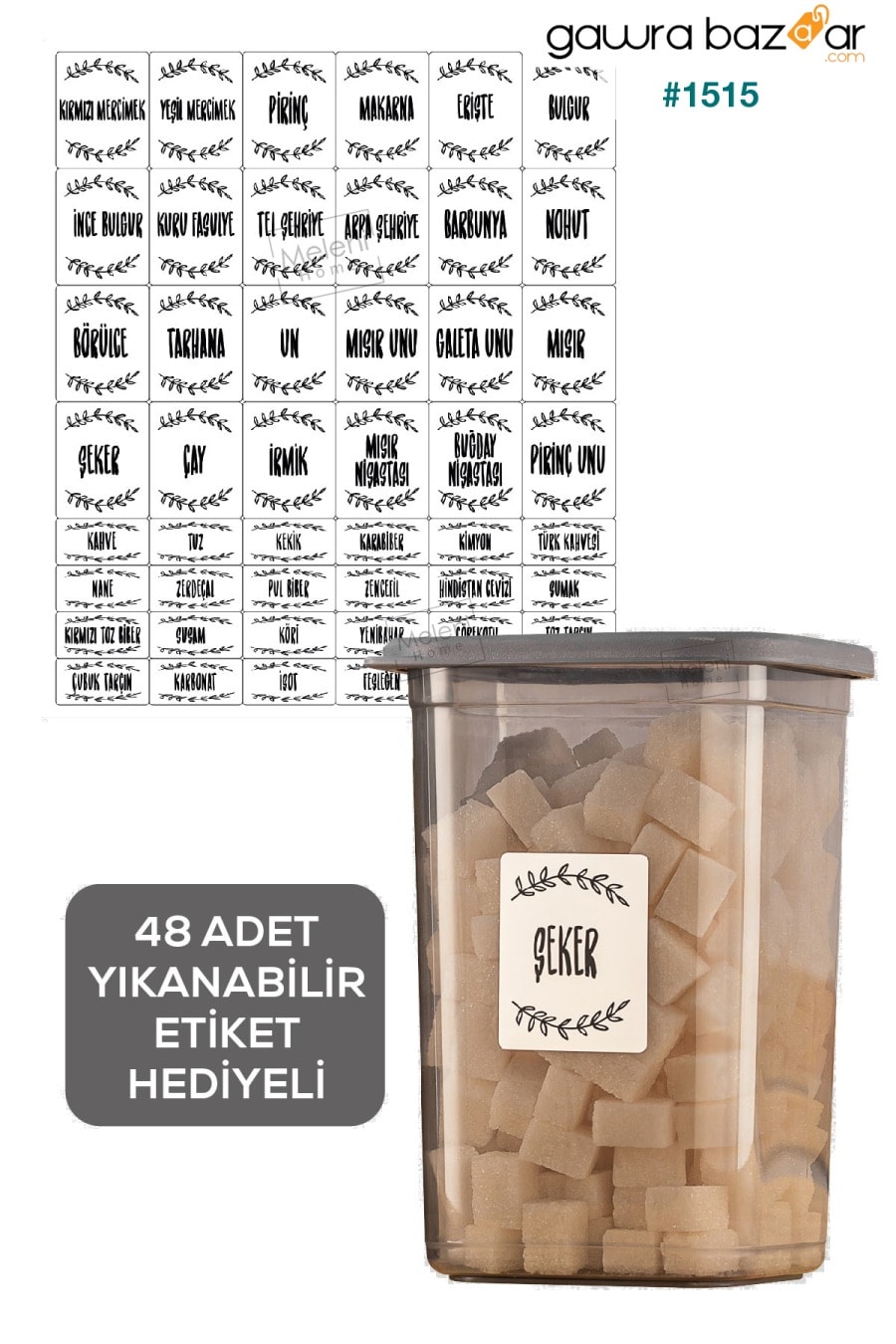 مجموعة من 24 حاوية تخزين طعام مربعة بغطاء مانع للتسرب 8x (650 مل -1300 مل -1900 مل) هدية ملصق أنثراسايت Meleni Home 1