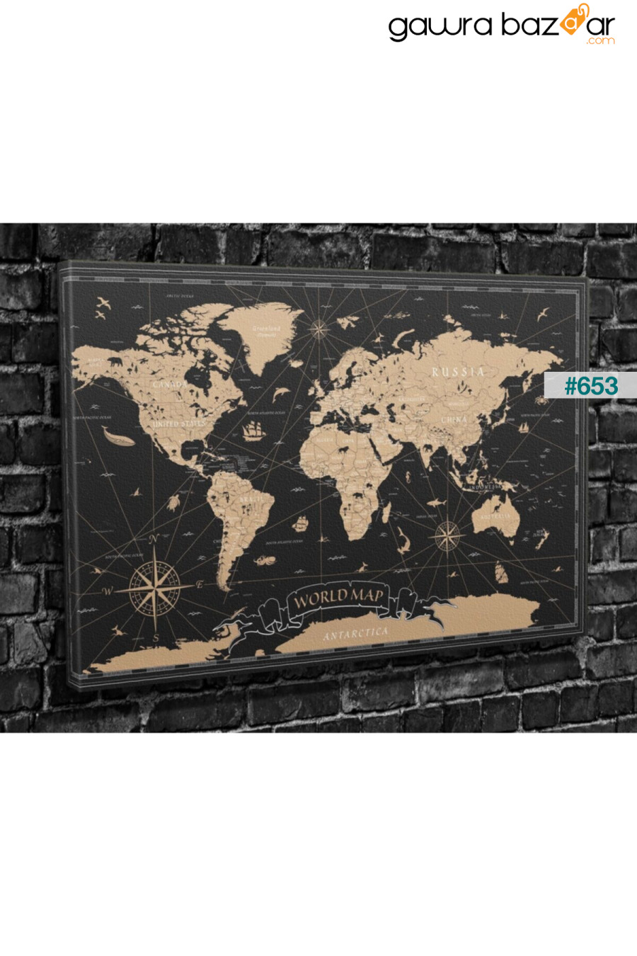 لوحة قماشية لخريطة العالم Tablo360 1