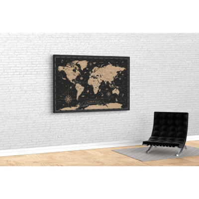 لوحة قماشية لخريطة العالم