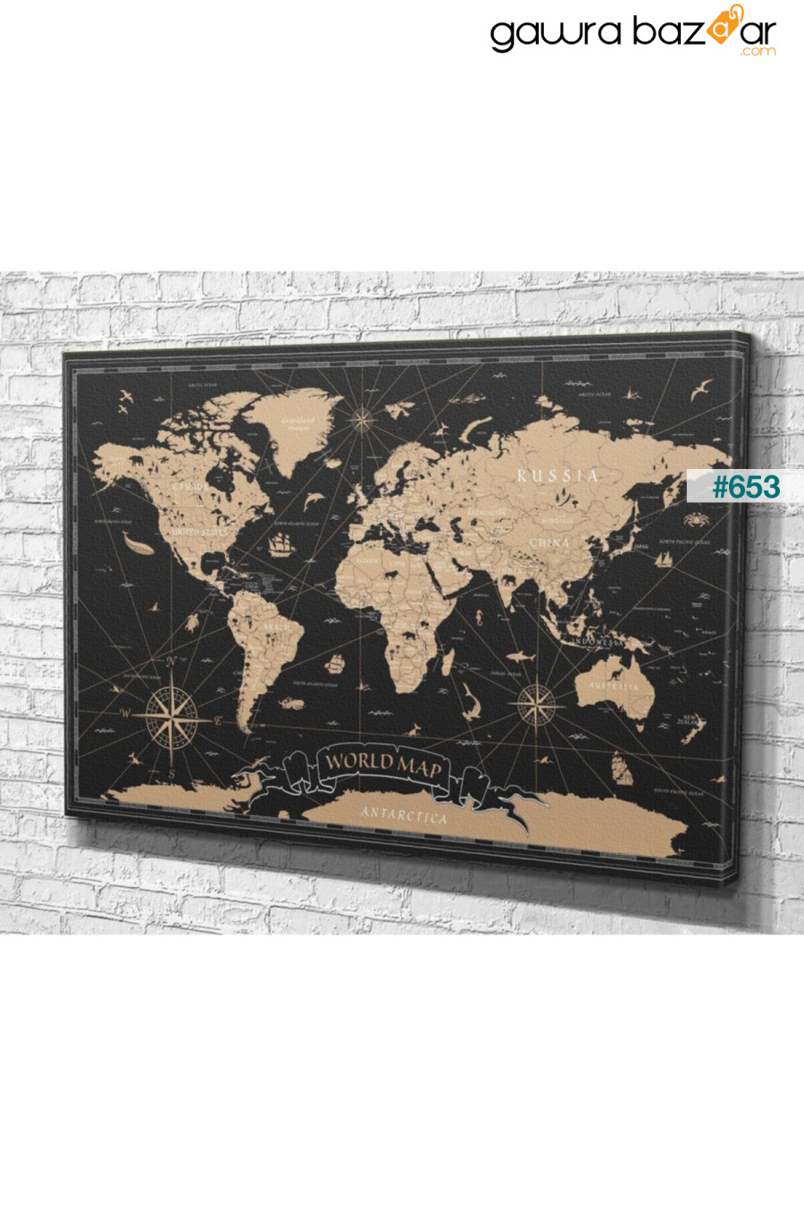 لوحة قماشية لخريطة العالم Tablo360 0