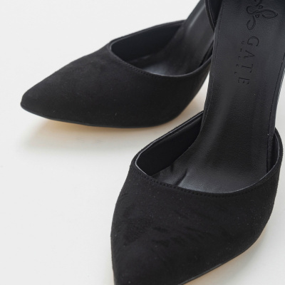 حذاء جلد صناعي كلاسيكي بكعب نسائي حذاء Leda Gate
