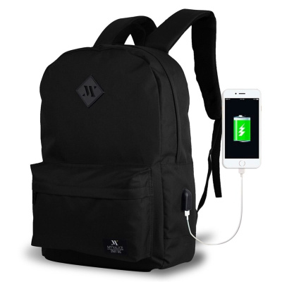 حقيبة ظهر ذكية للكمبيوتر المحمول من Specta مزودة بمدخل شحن USB أسود