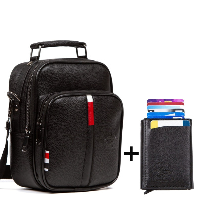 أديلينا حقيبة يد وكتف جلدية سوداء وحقيبة بطاقة آلية Adl-tmy2845