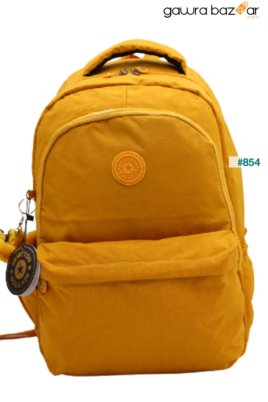 حقيبة ظهر مدرسية كرنكل مقاومة للماء للجنسين لون الخردل 2200 Bevitton 1