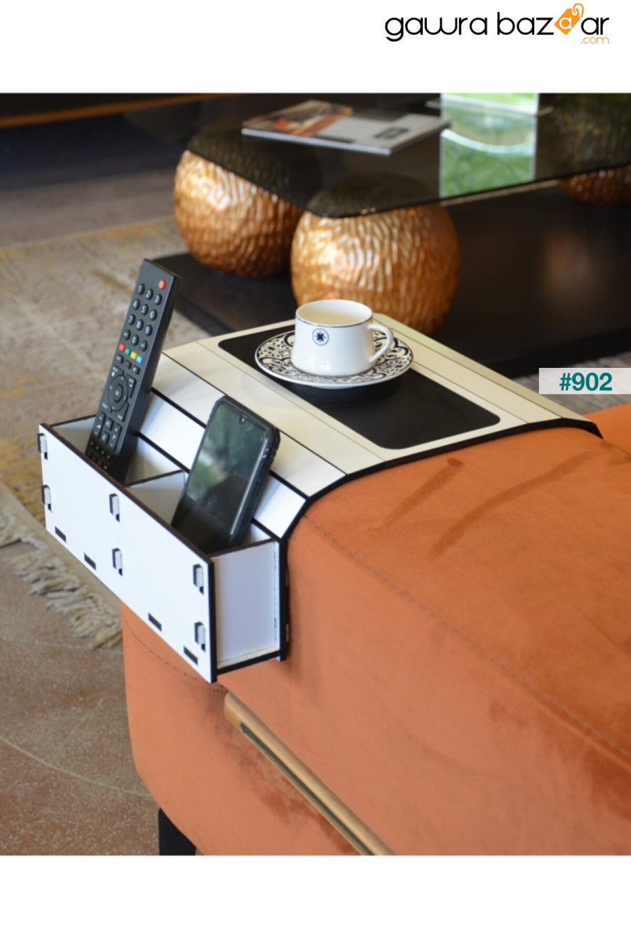 طاولة جانبية خشبية قابلة للطي ومحمولة للتحكم في مسند الرأس مع خزان ARKITEKT EX 2