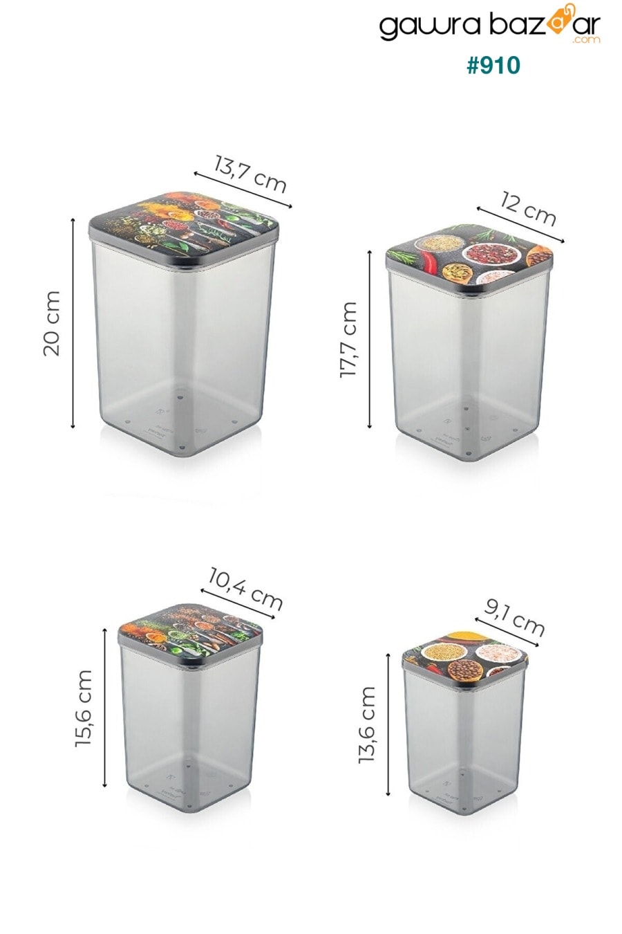 16 حاوية تخزين مونو توفير جامبو 4 × (900 مل ، 1400 مل ، 2100 مل ، 3100 مل) Stile Cucina 4