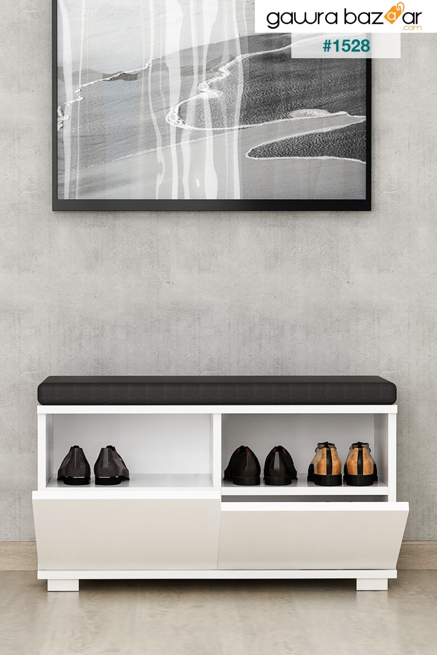 علاقة أحذية ووسادة دراغو جلوس - أبيض Minar 1