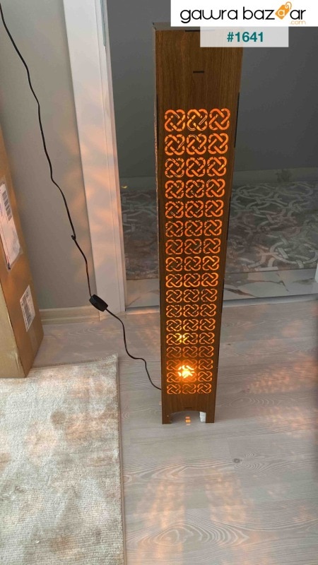 إضاءة ليلية خشبية لتزيين المنزل وإضاءة ليلية بإضاءة ليد وأرضية 100 سم (GK47)