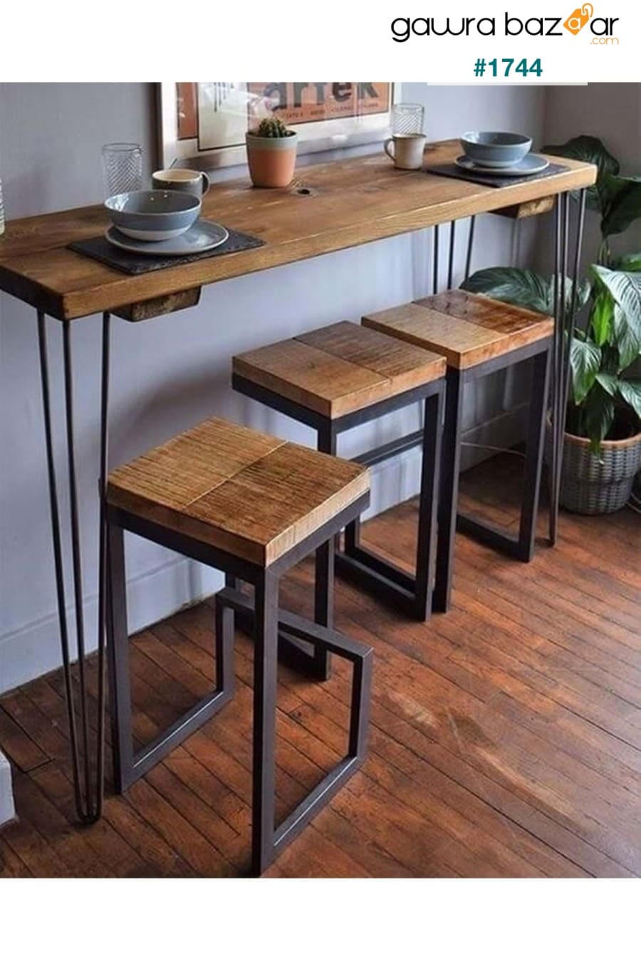 طاولة بار خشبية كرسي غرفة المعيشة طاولة بار المطبخ Flaş Group 0