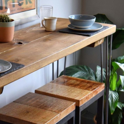 طاولة بار خشبية كرسي غرفة المعيشة طاولة بار المطبخ