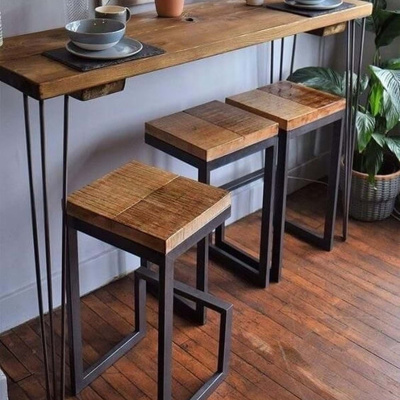 طاولة بار خشبية كرسي غرفة المعيشة طاولة بار المطبخ