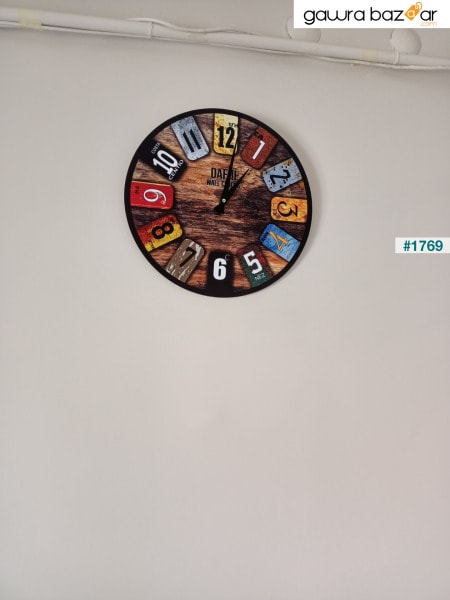 دافهي ساعة حائط خشبية مزخرفة 45x45.5 سم