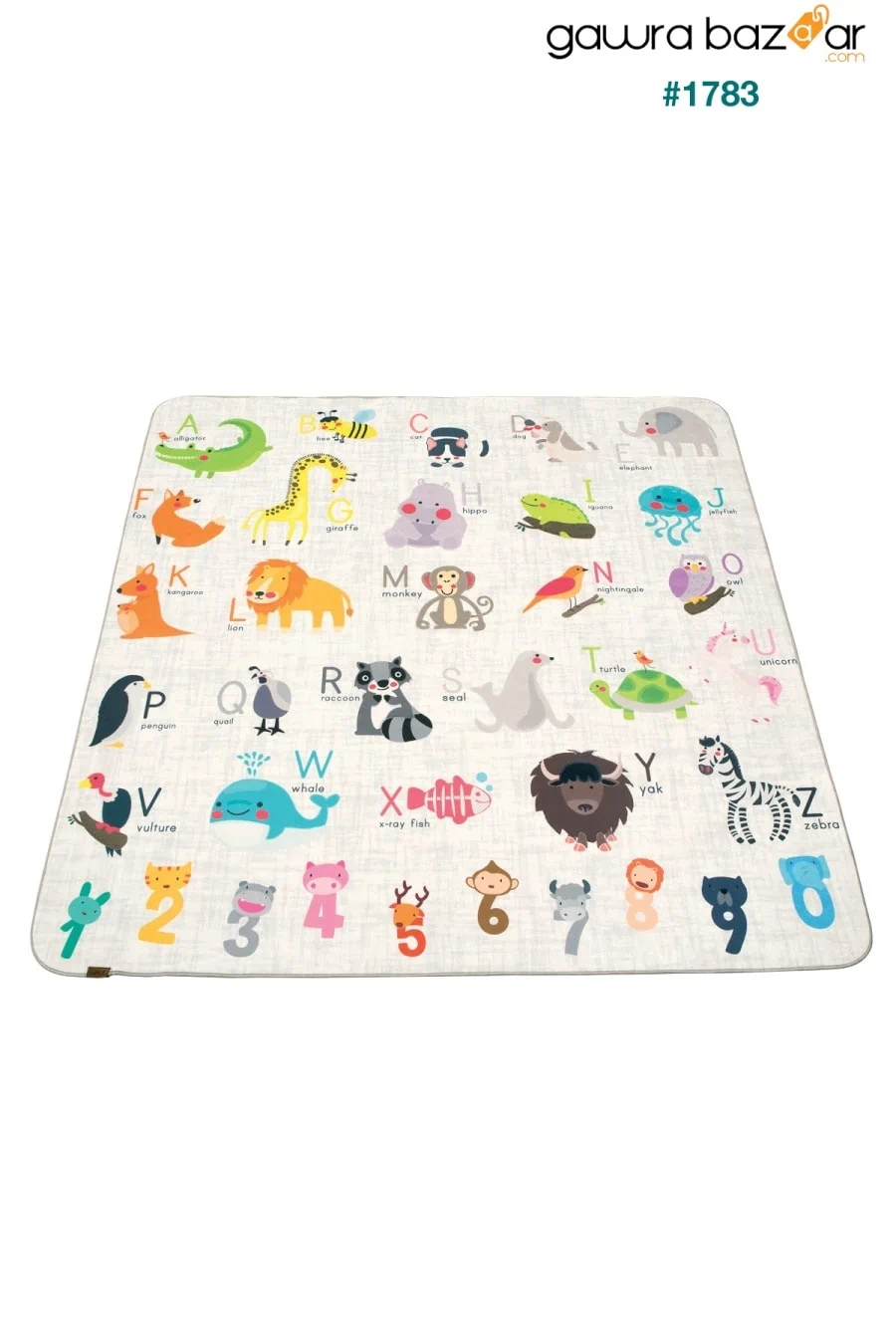 سجادة لعب للأطفال مقاس 150 × 150 سم بأرقام حيوانات للرضع والأطفال HAMUR 0