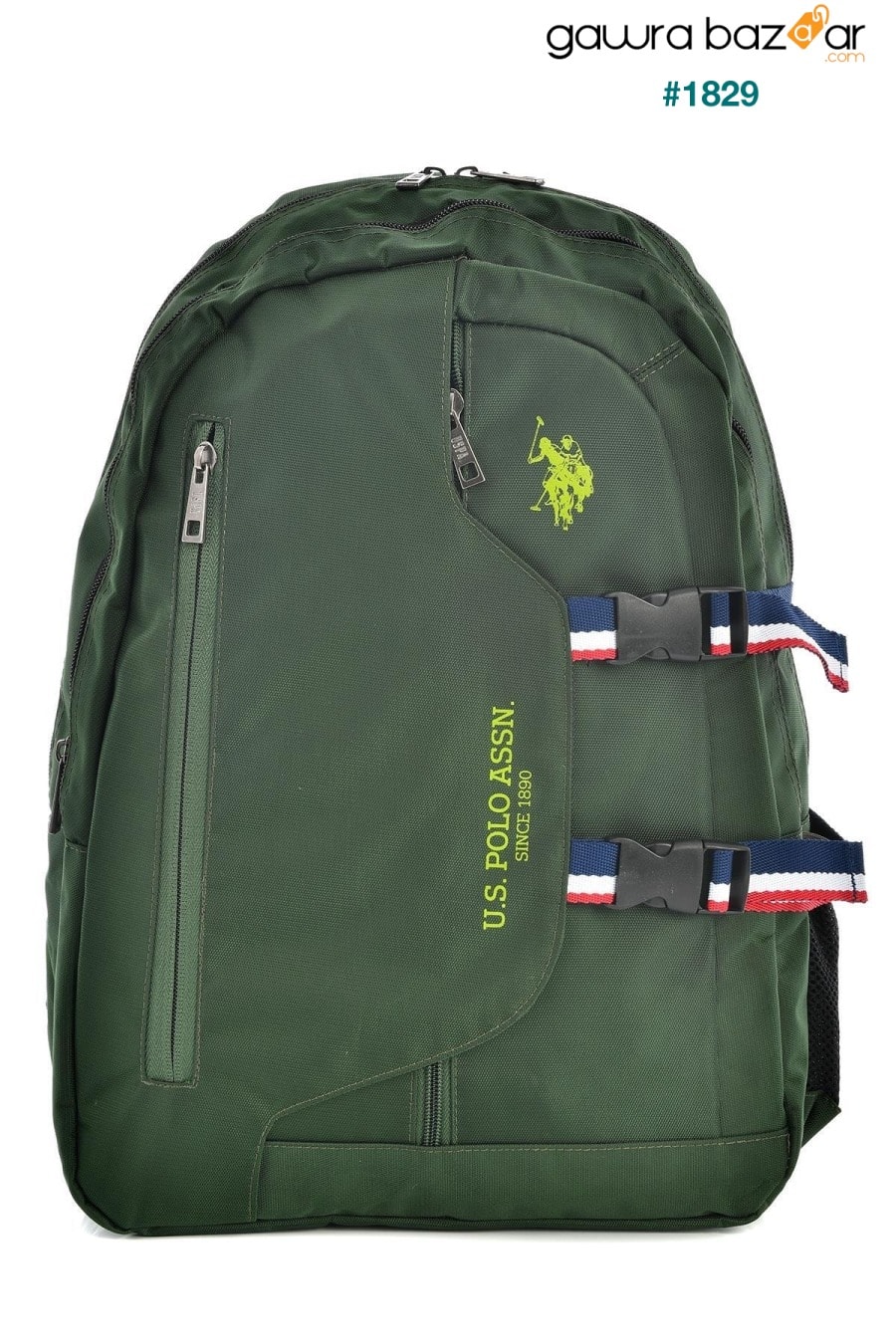 20077 حقيبة ظهر مدرسية خضراء US Polo Assn 0
