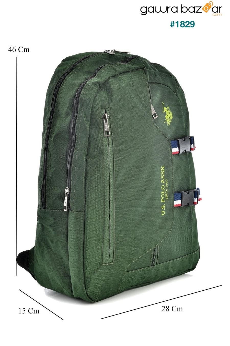 20077 حقيبة ظهر مدرسية خضراء US Polo Assn 1