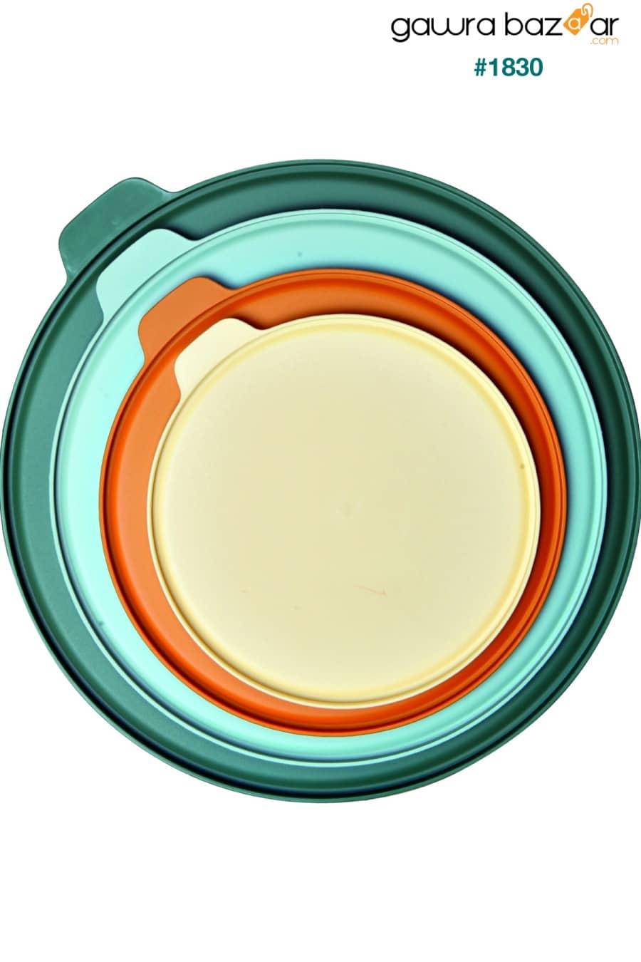 مجموعة من 4 أحجام من حاويات تخزين Aura دائرية مع أغطية Kitchen Life 3