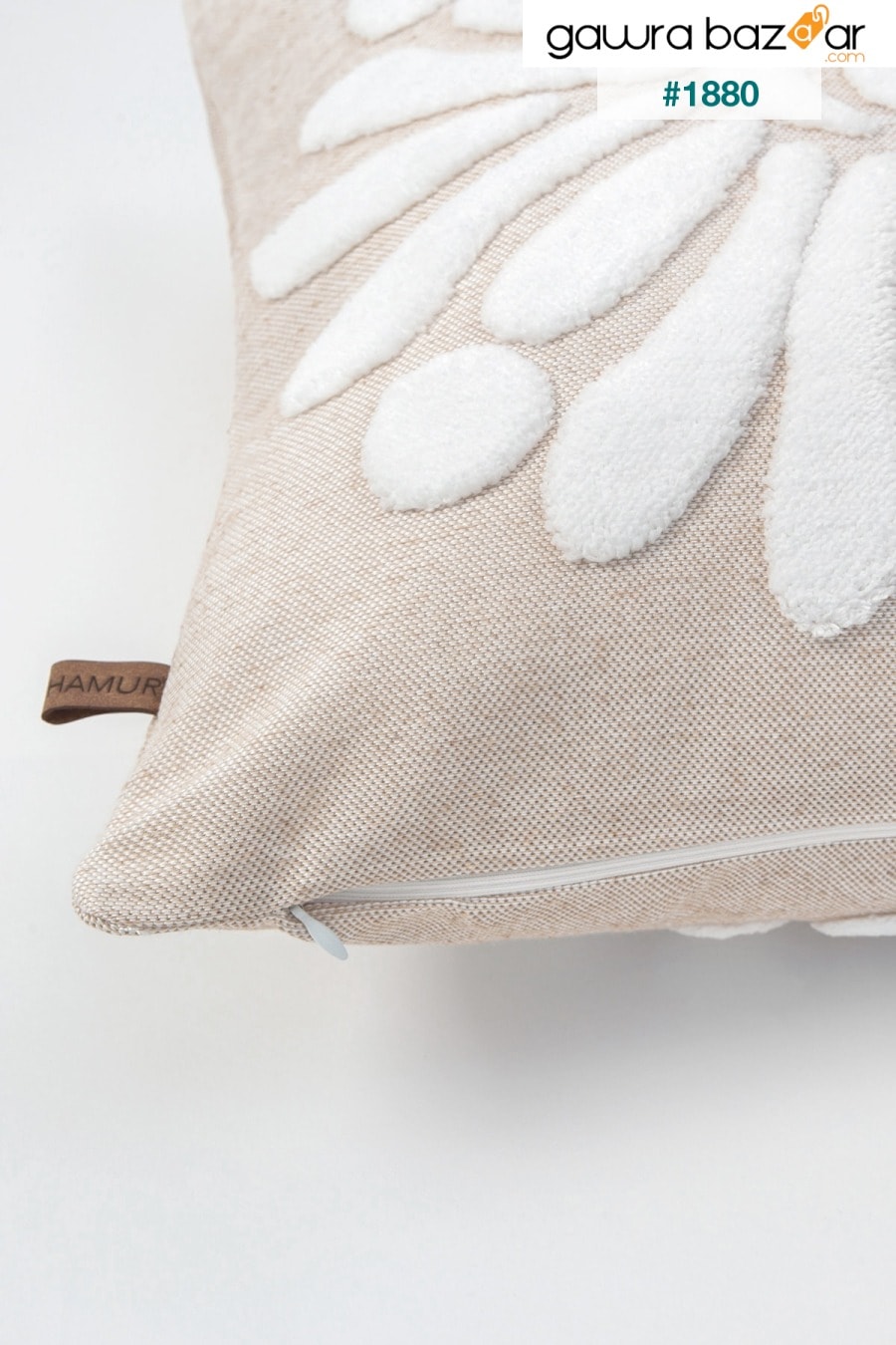 البوهيمي تصميم خاص لكمة لكمة نمط الزخرفية غطاء وسادة رمي بوهو البيج HAMUR 2