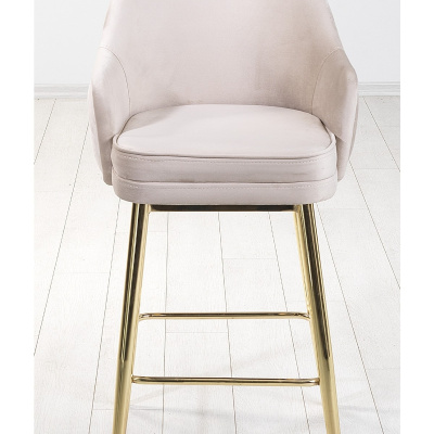 2 قطعة كرسي مطبخ وبار من تيتان أدا - كرسي مرتفع - قماش قابل للإزالة للوجه - أرجل ذهبية