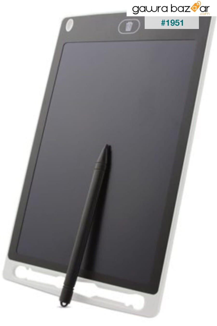 لوح كتابة بشاشة LCD مقاس 8.5 بوصة بقلم رقمي وقلم رسم وكتابة ومذكرة جرافيك وكتابة قرص تعليمي - أبيض Slyfox 1