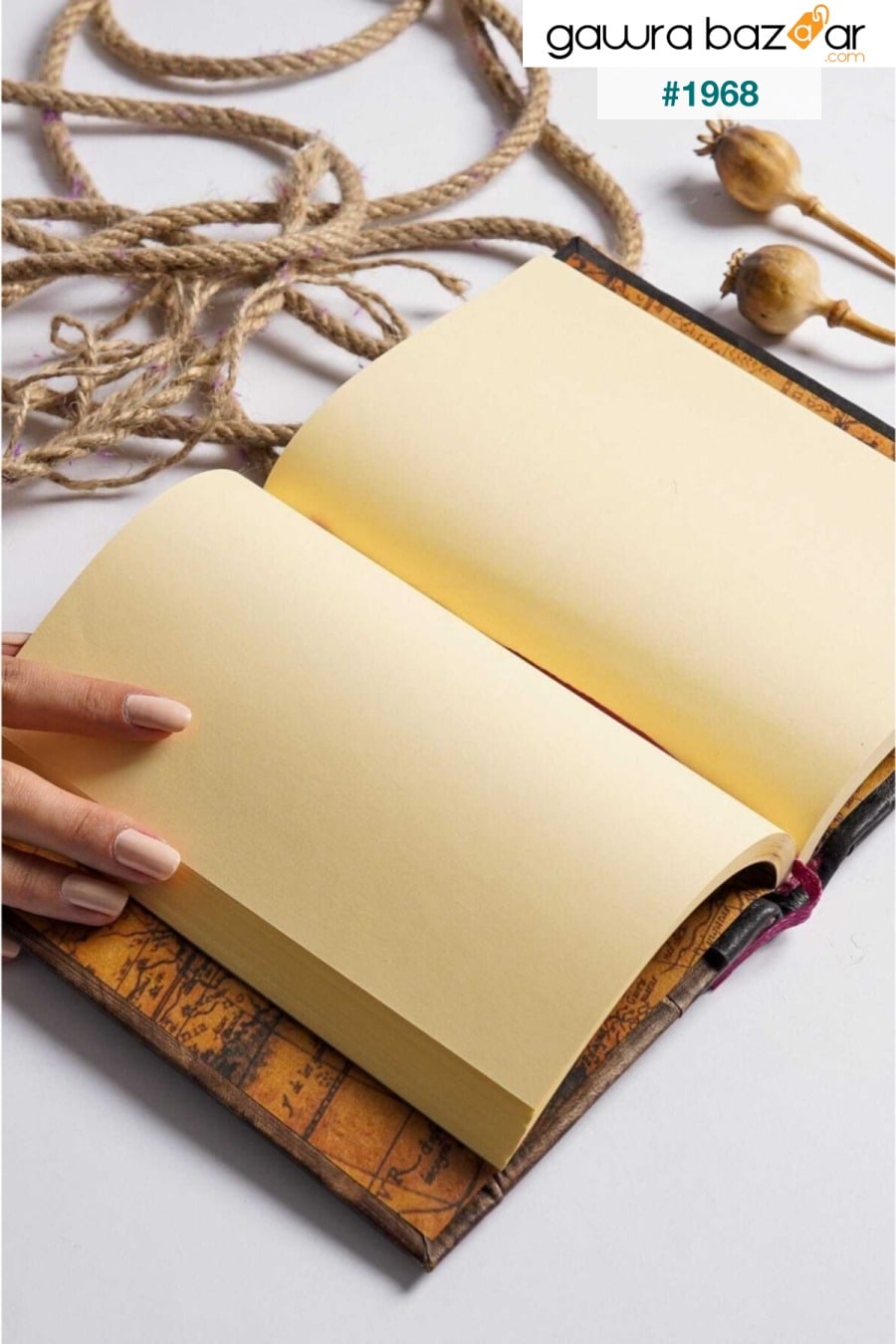 دفتر يوميات مصنوع يدويًا من الجلد الطبيعي Shamua Paper of Life GUETTA 2