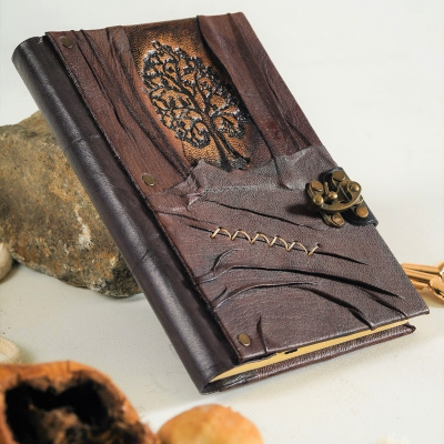 دفتر يوميات مصنوع يدويًا من الجلد الطبيعي Shamua Paper of Life