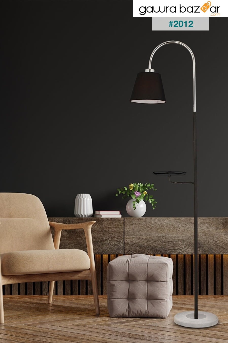 Lumina Black Cap Chrome Modern Design Floor Lampshade Lamp Metal Floor Lamp Apliqa 0