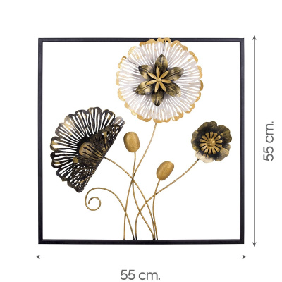 Doreart Flower لوحة جدارية معدنية ، لوحة حائط مكتبية منزلية