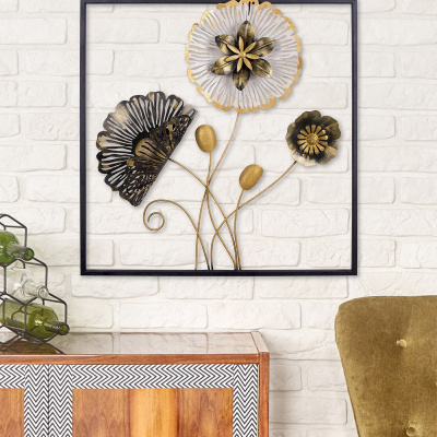 Doreart Flower لوحة جدارية معدنية ، لوحة حائط مكتبية منزلية