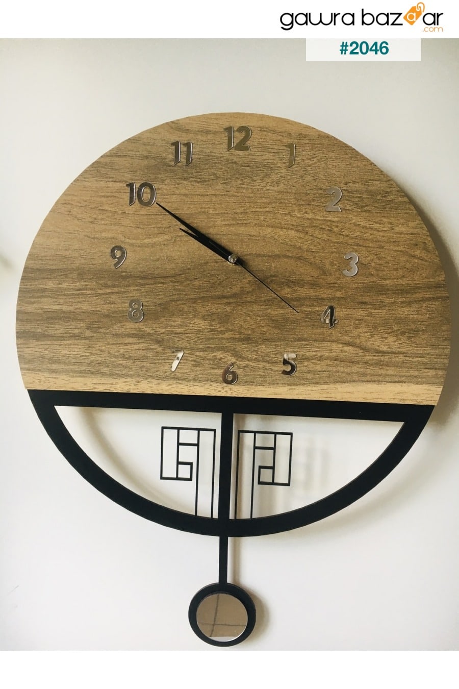 ساعة حائط خشبية بندول صامت ، ساعة بندول ، ساعة حائط ، ساعة حائط خشبية ، ساعة حائط بندول hayalevimahsap 2