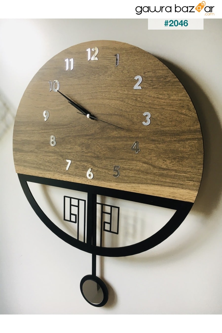 ساعة حائط خشبية بندول صامت ، ساعة بندول ، ساعة حائط ، ساعة حائط خشبية ، ساعة حائط بندول hayalevimahsap 3