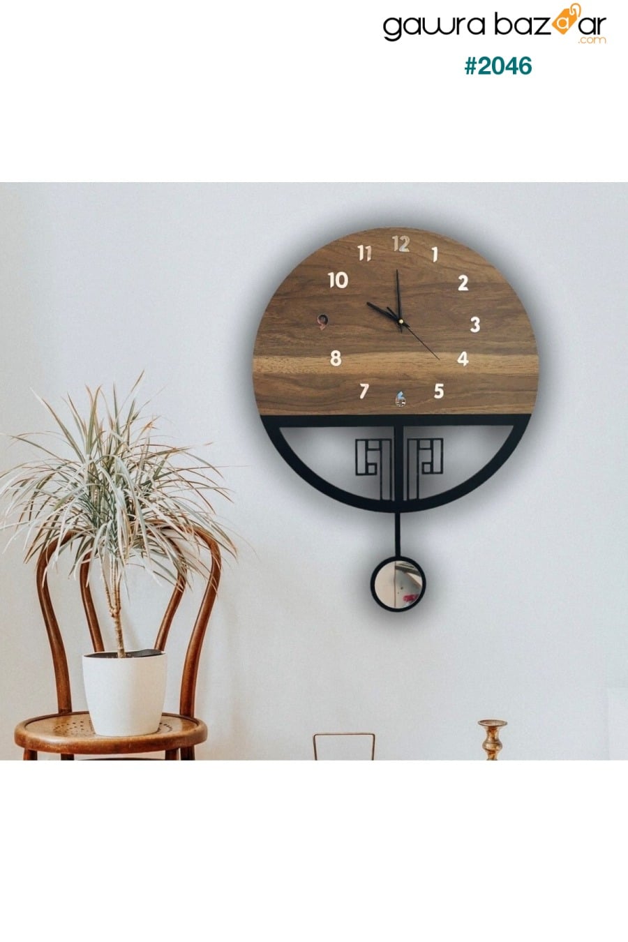 ساعة حائط خشبية بندول صامت ، ساعة بندول ، ساعة حائط ، ساعة حائط خشبية ، ساعة حائط بندول hayalevimahsap 0