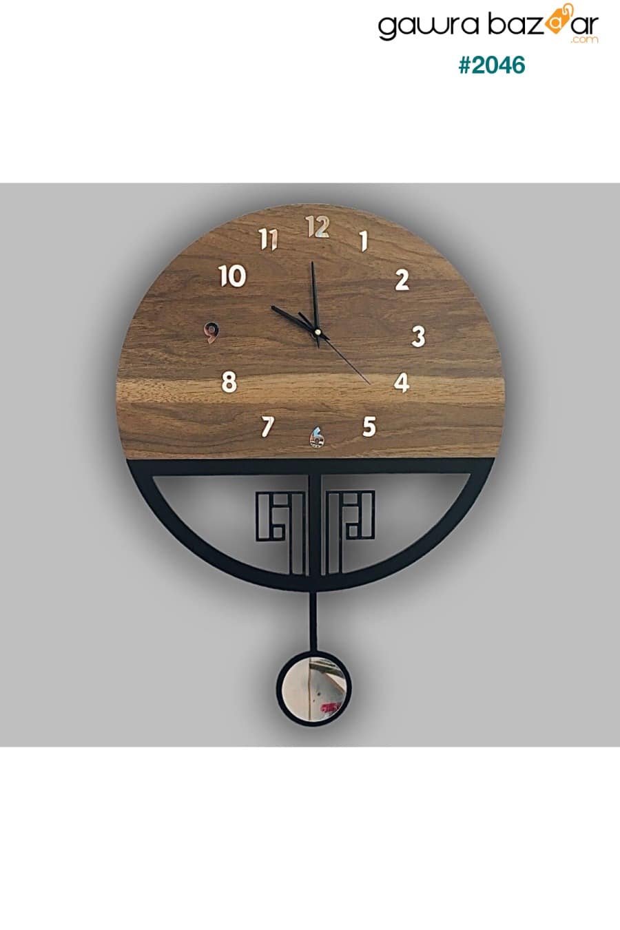ساعة حائط خشبية بندول صامت ، ساعة بندول ، ساعة حائط ، ساعة حائط خشبية ، ساعة حائط بندول hayalevimahsap 1
