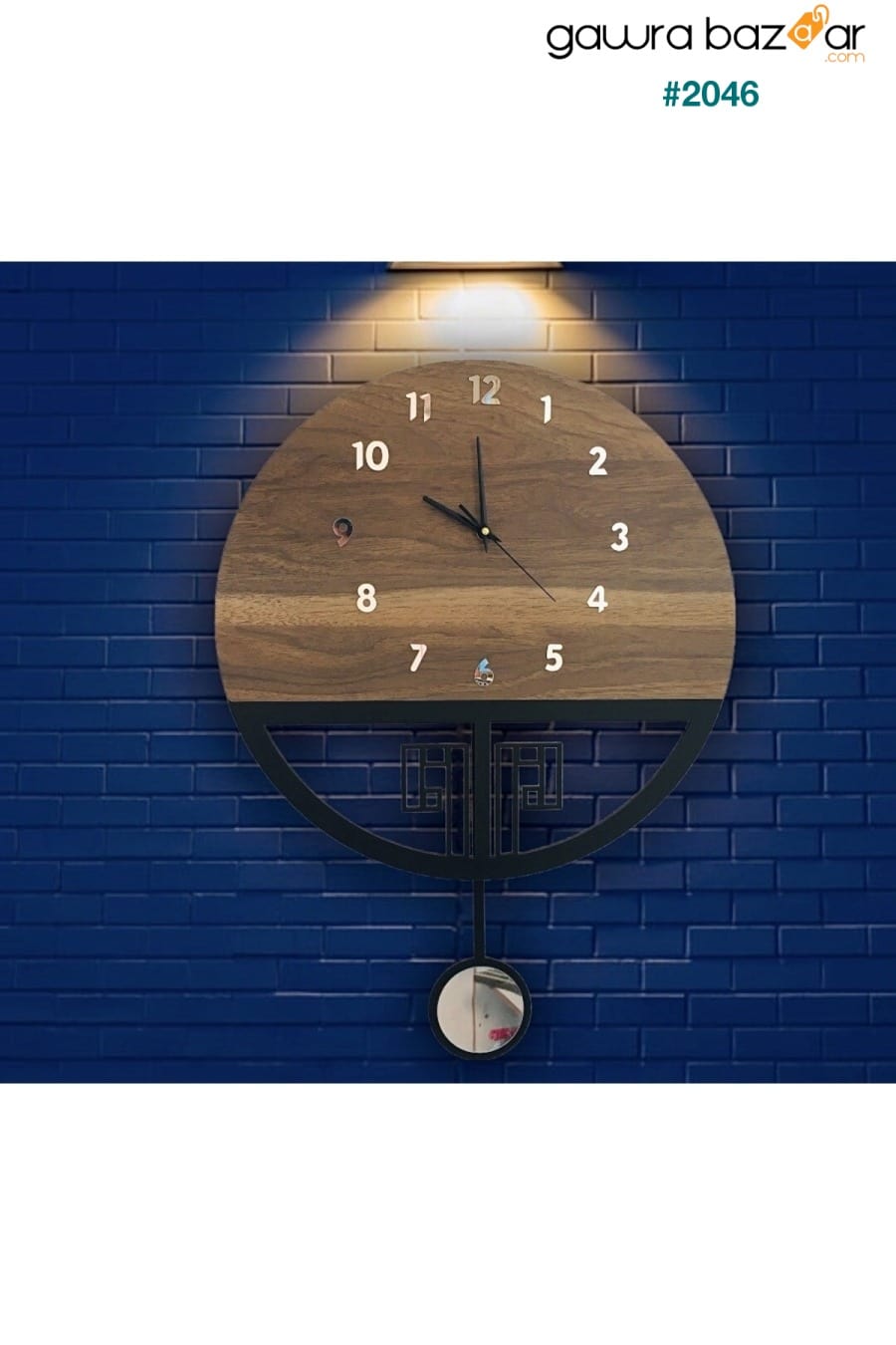 ساعة حائط خشبية بندول صامت ، ساعة بندول ، ساعة حائط ، ساعة حائط خشبية ، ساعة حائط بندول hayalevimahsap 6