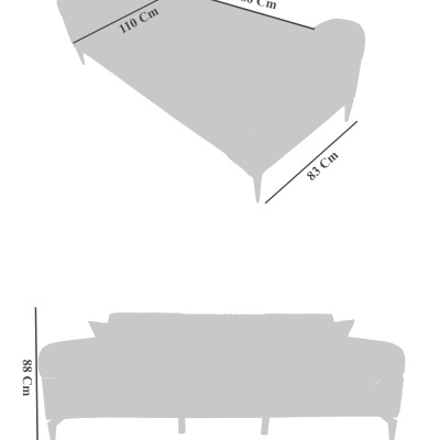 أريكة Mieles رمادية اللون Bf610