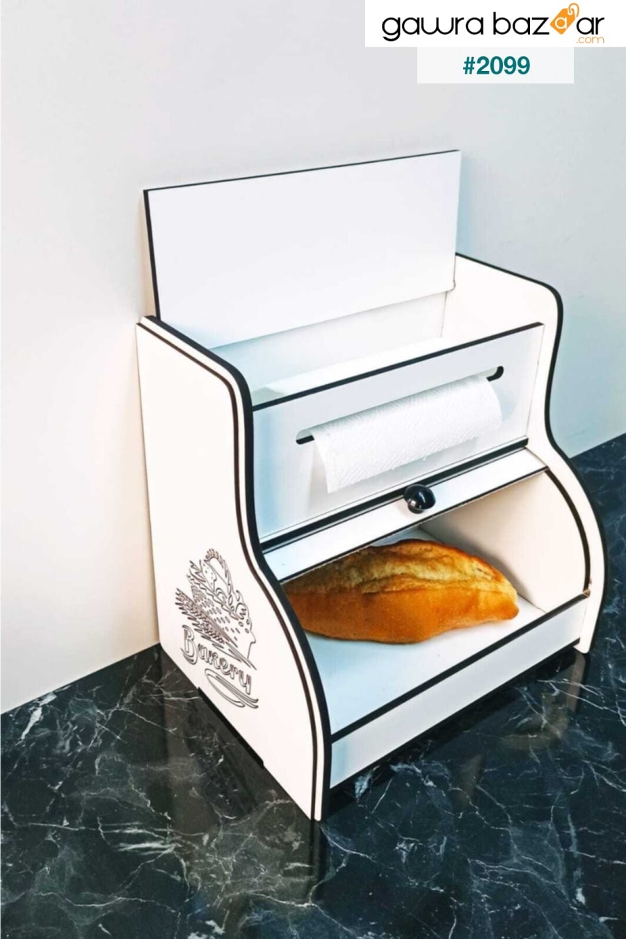 صندوق خبز جديد - لوحة خبز جديدة ، حامل مناديل فوط (بعيون تخزين) ، رف توابل ، مكتوب مزخرف adımshops 1