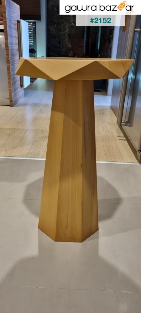 طاولة جانبية هرمية خشبية من الفلين 70 سم طبيعي