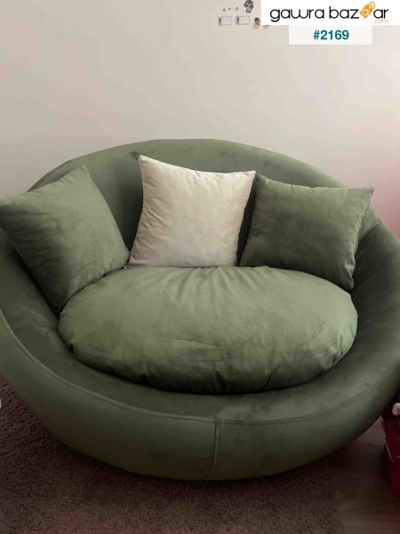 كرسي بذراعين دوار 360 درجة أوسو (أخضر زيتي)